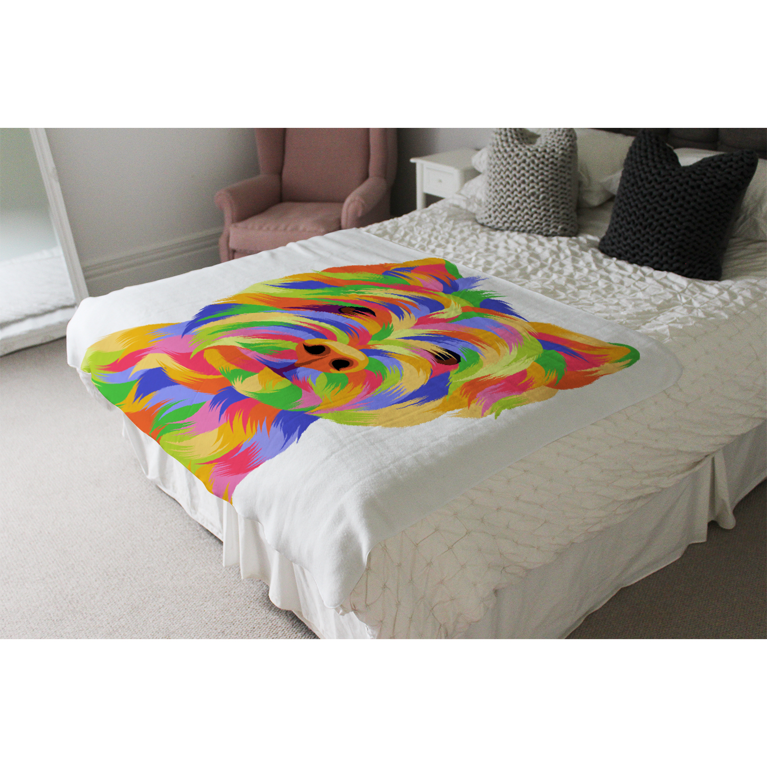 Amazing Illustration Dog Blanket - Yellow