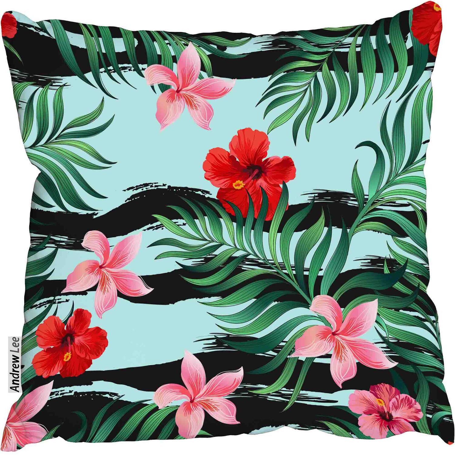 Floral Art Cushion - green / 60cm
