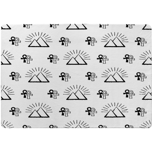 Egyptian Pyramid And Ankh Designer Rug