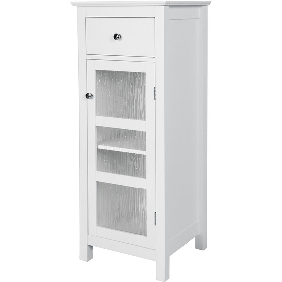 Teamson Home Bathroom Floor Cabinet Door  Drawer White Connor ELG-579