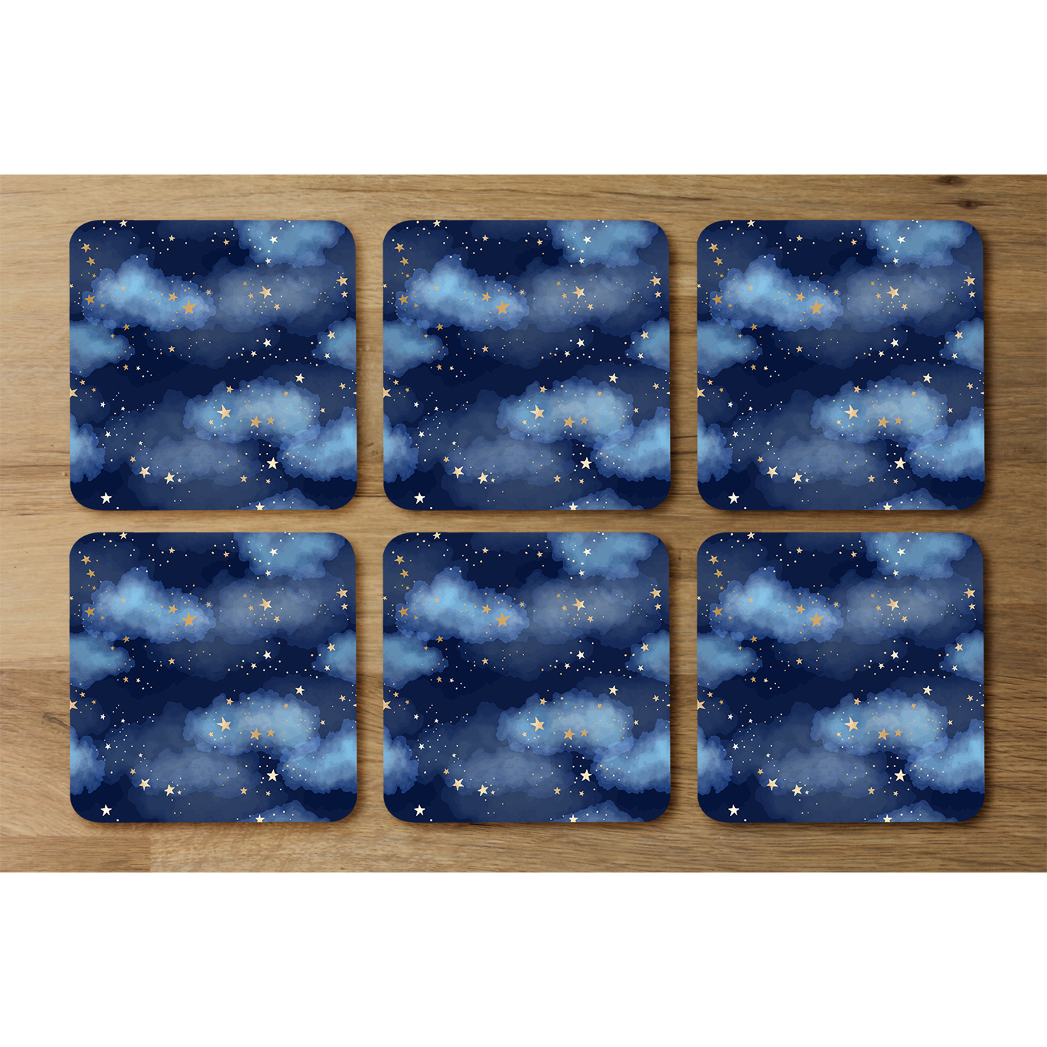 Constellations Coasters Dark Blue Sky With Gold Foil Constellations Coaster