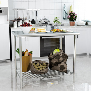 Silver / 90cm Food Prep Commercial Work Bench Stainless Steel Catering Tables shot 2320380