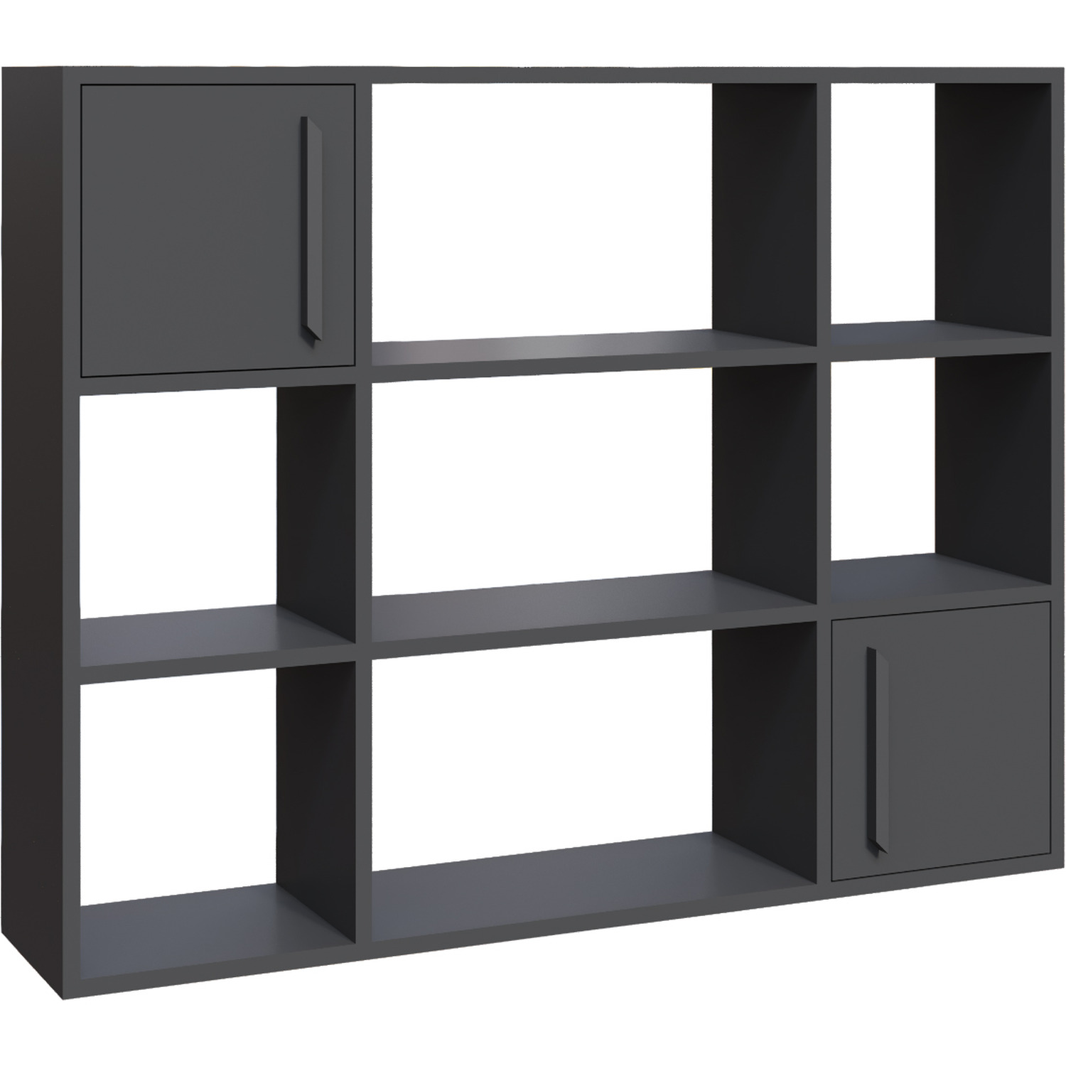 Randall Bookcase With Cabinets - Anthracite