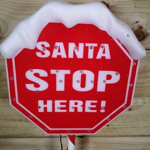 Melody Jane Puppenhaus Schild „Santa Stop Here“ – Holz, 1:12 Maßstab, Für Miniatur-Dekoration