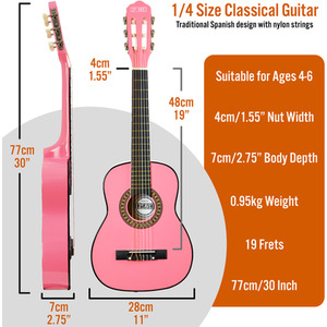 Pink 3rd Avenue 14 Size Classical Guitar Pack shot 2466123