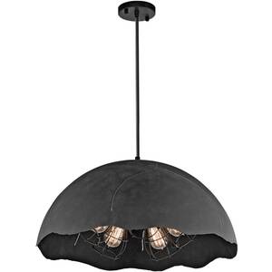 Fracture 5 Light Dome Ceiling Pendant Weathered Zinc, E27