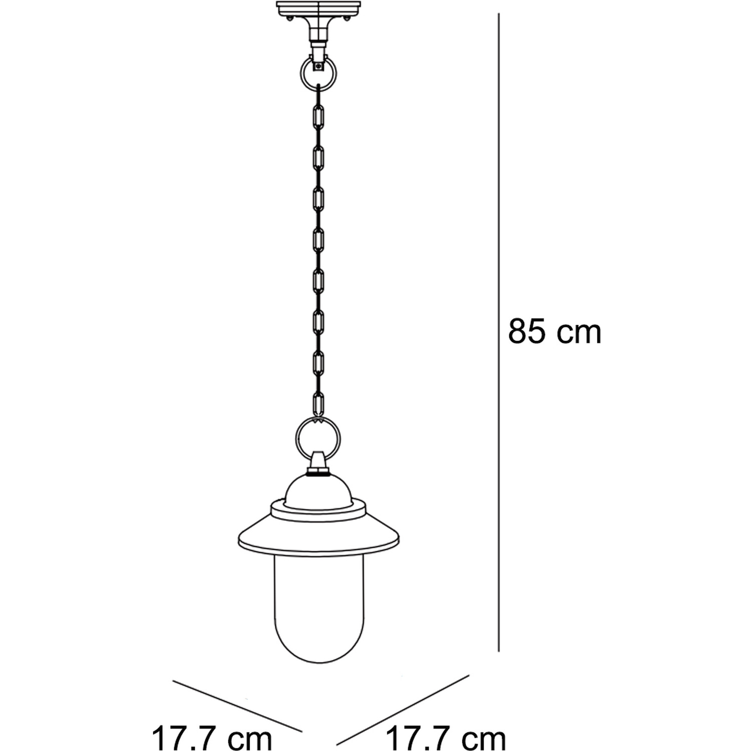 Cgc Ryder Black Hanging Lantern Outdoor Light - Black
