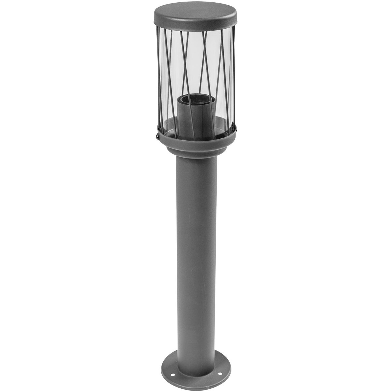 Cora Dark Grey Diagonal Pattern Medium Post Light