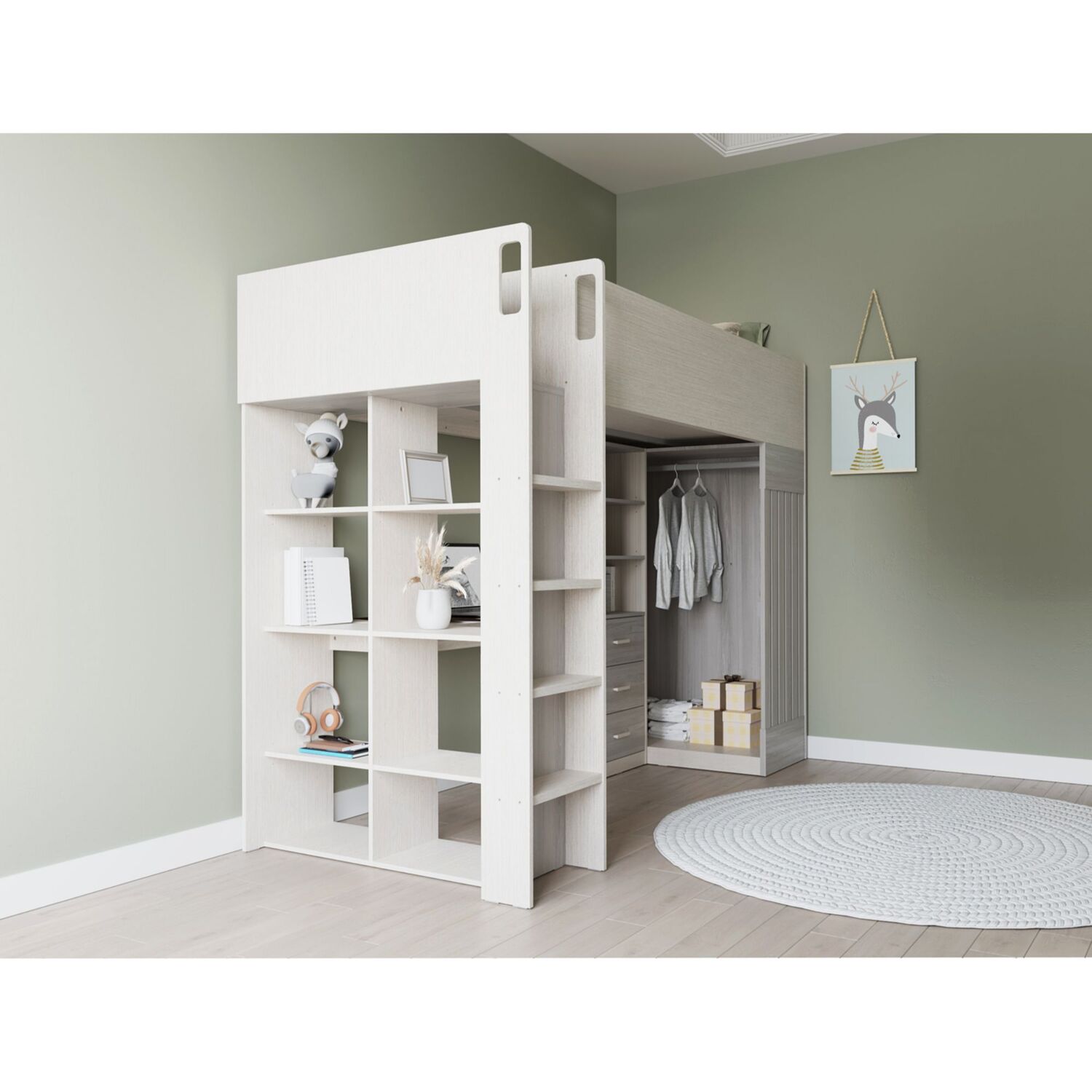 Jupiter High Sleeper - White And Grey