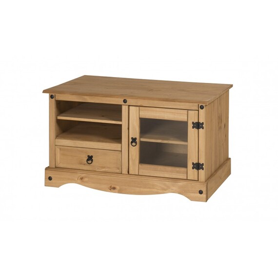 Corona Entertainment Media Unit TV Stand Cabinet Solid Wood Mexican Pine Wooden