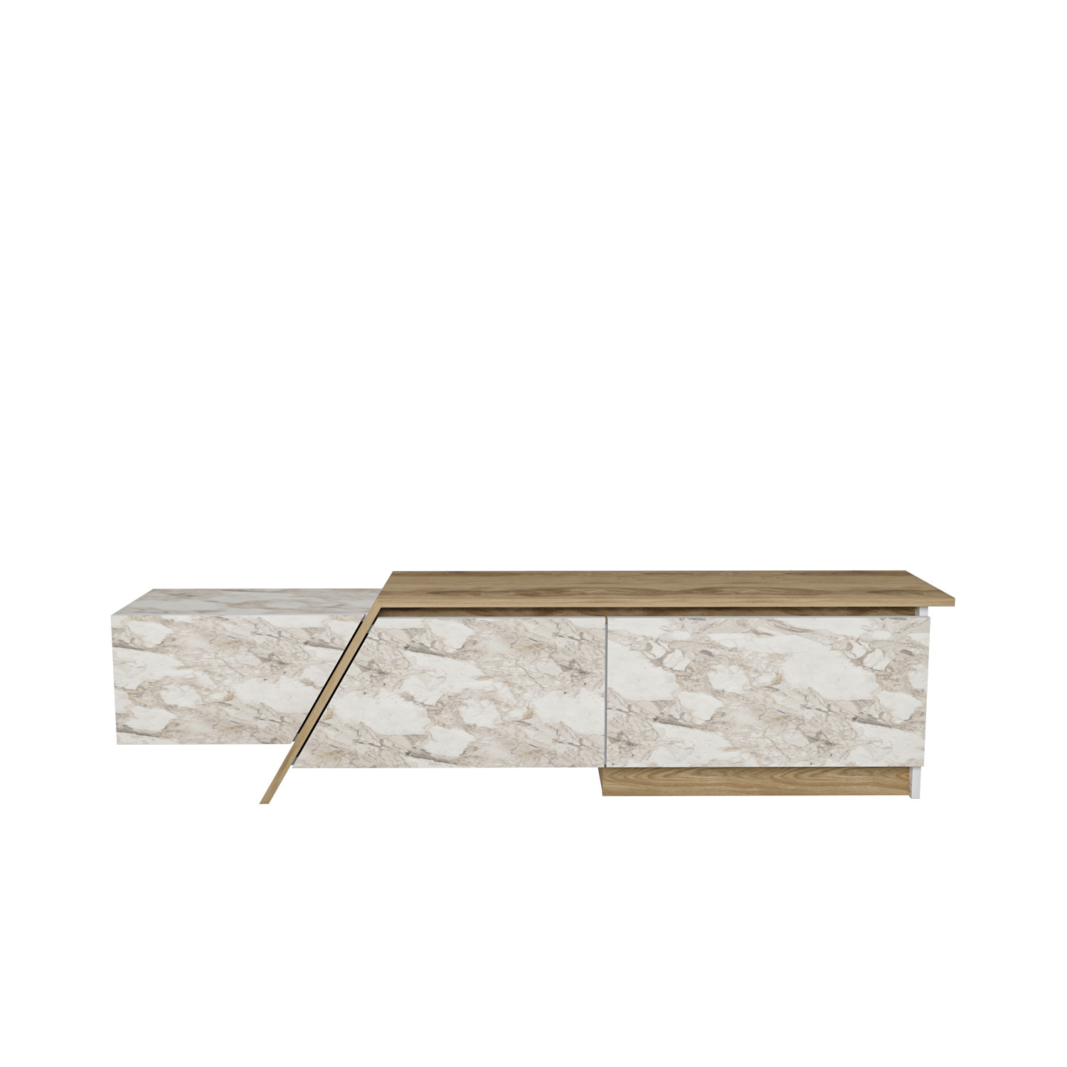 Zonas Modern Tv Unit - Oud Pattern And White Marble Effect