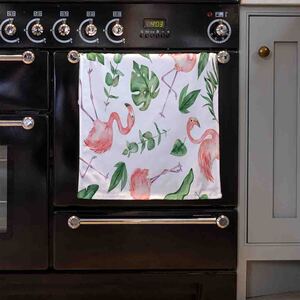 Flamingo  Leaves Kitchen Towel