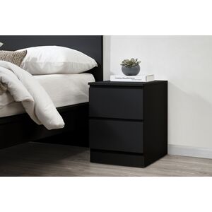 Black Oslo 2 Drawer Bedside shot 3523299