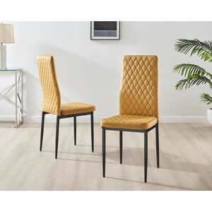 Mustard Novara Grey Concrete Black Leg Round Dining Table 4 Milan Black Leg Chairs shot 3531713