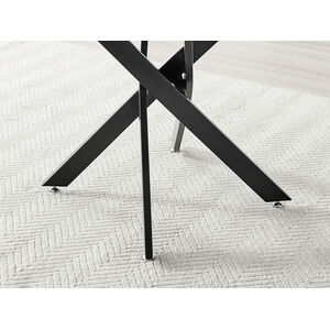 Black Novara Grey Concrete Black Leg Round Dining Table 4 Milan Black Leg Chairs shot 3532382