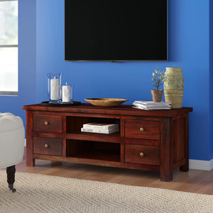 Maharani Dark Wood TV Cabinet with Drawers
