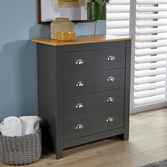 Home Source Camden 4 Drawer Chest Bedroom Storage Unit