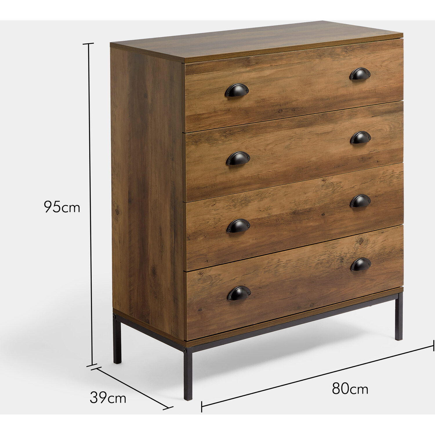 Jaxon Chest Of Drawers With 4 Storage Drawers - Dark Wood