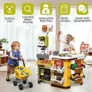 Grocery Store Supermarket Pretend Playset for Kids