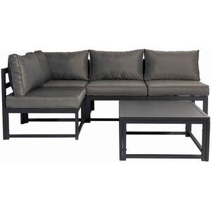 4 Seater L-shape Aluminium Garden Corner Sofa Set