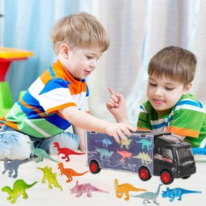 Dinosaur Toys Car 12 Pcs Transport Carrier Truck Toys Set