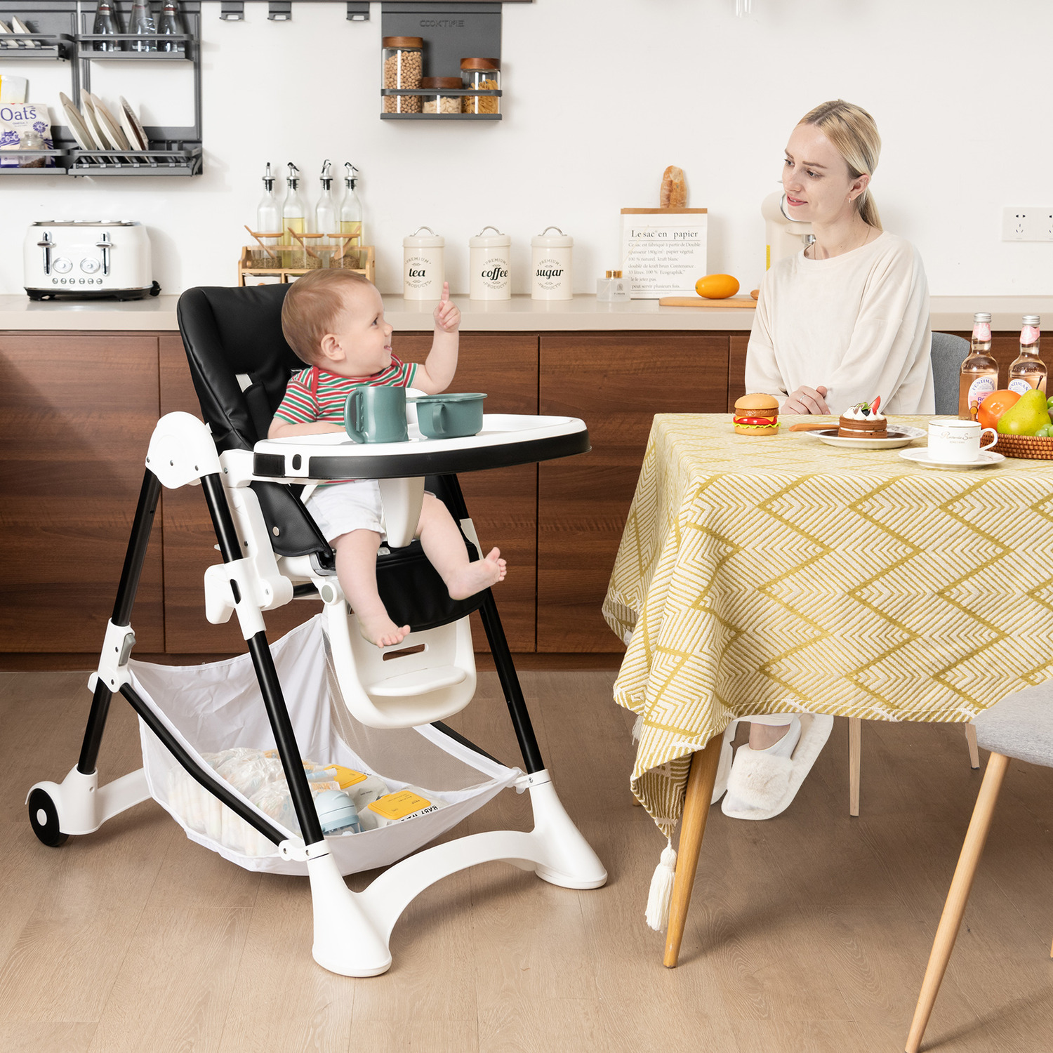 Baby High Chair Foldable Toddler Dining Chair