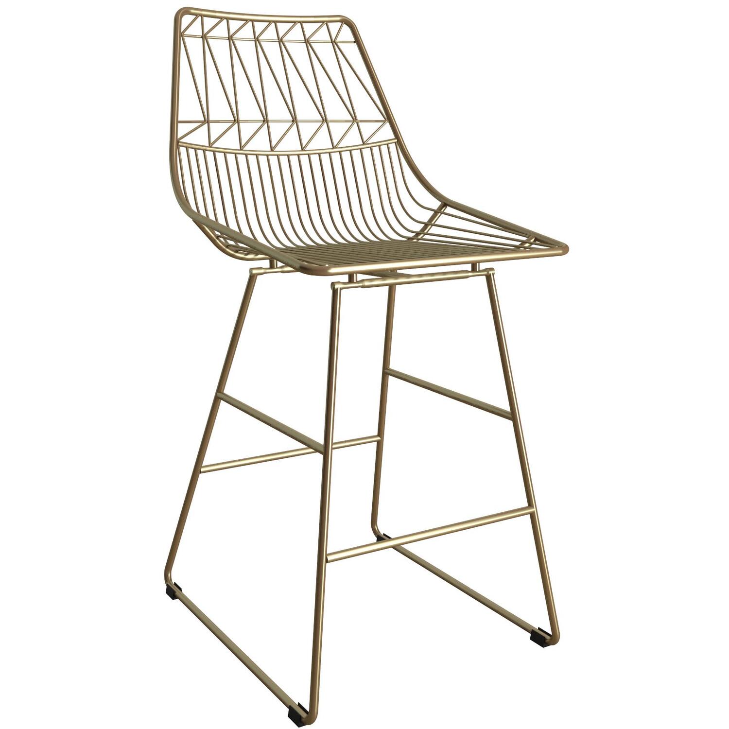 Cosmoliving Astrid Wire Metal Counter Stool - Gold