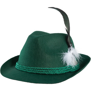 German Hat With Feather In Green
