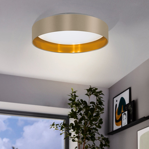 EGLO Maserlo 2 LED Cappuccino Fabric Ceiling Light
