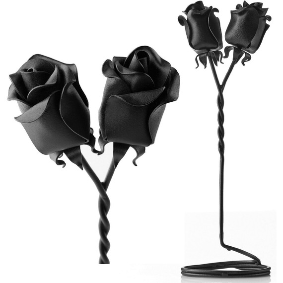 Black Iron Roses Intertwined Together - Unique Gift Forever 