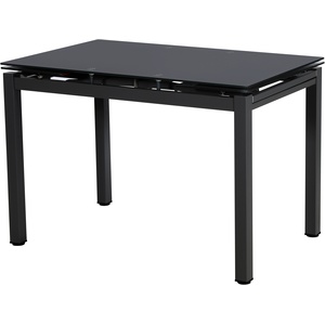 Black Large Extending Glass Dining Table