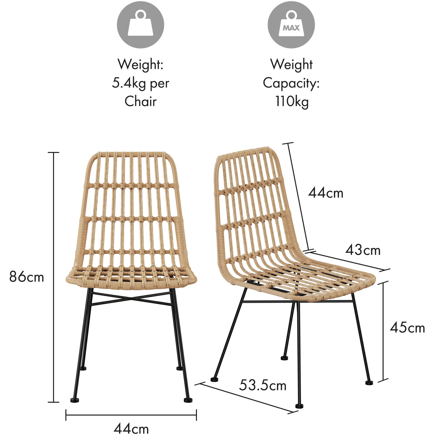 Dining Table Set With Rectangular Table And 6 Dining Chairs - Natural