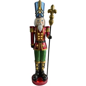 156cm Traditional LED Nutcracker - Red, Green, and Gold
