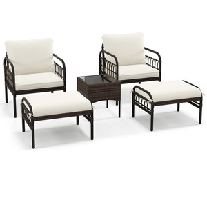 5 Piece Outdoor Wicker Chair Set