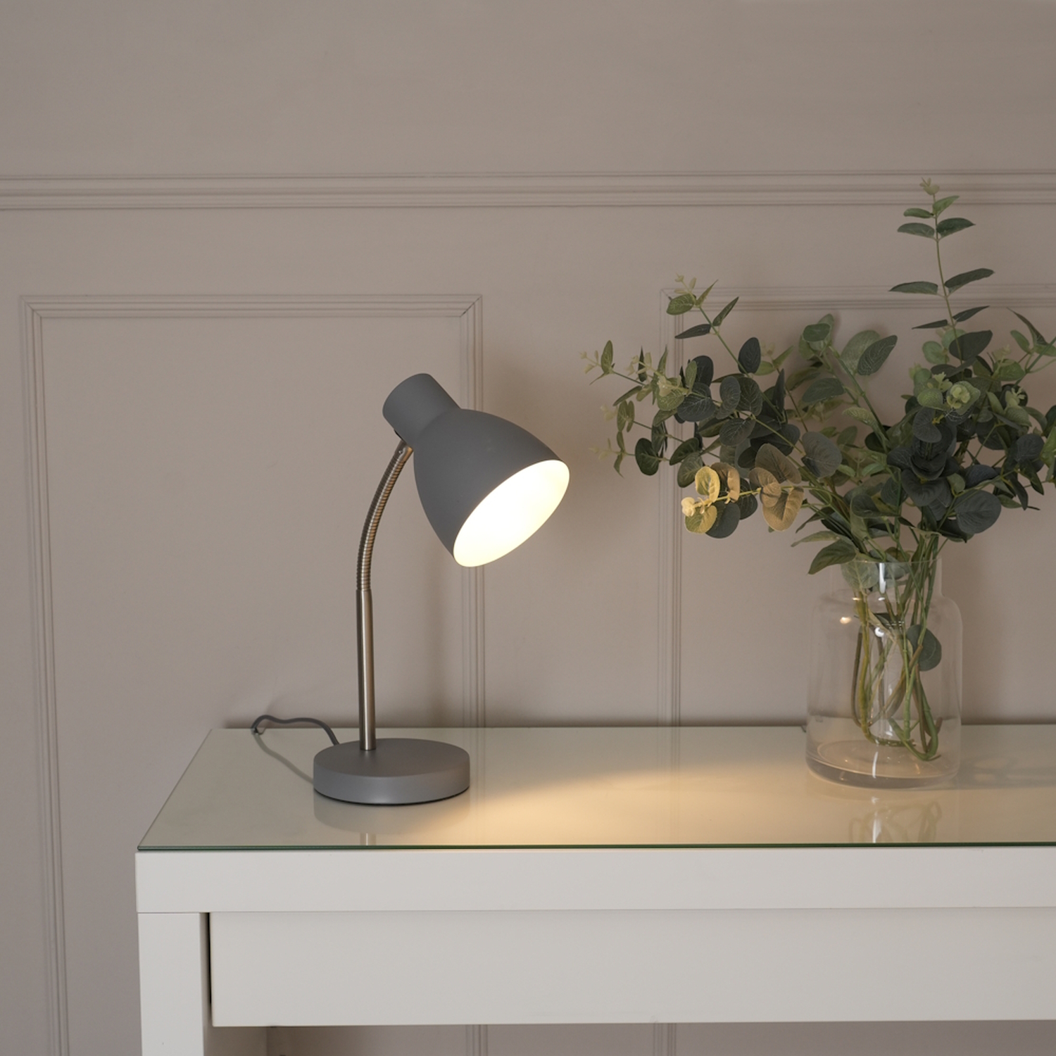 Keela Adjustable Flexi Neck Desk Lamp - Grey