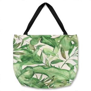 Watercolour Green Tropical Leaves Tote bag