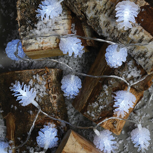 100 LED White Pinecone String Lights