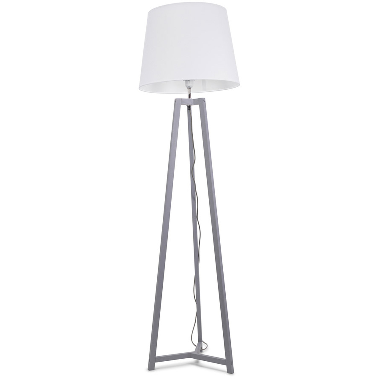 Image of Lottie Grey Wood Floor Lamp Tapered&hellip;