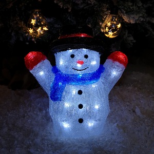 LED Light up Acrylic Christmas Snowman Decoration