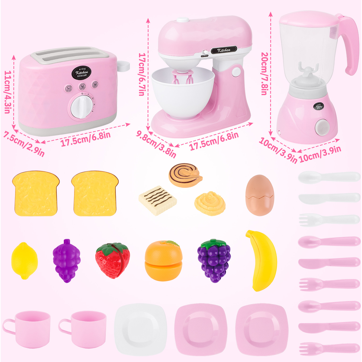 29 Pce Play Kitchen Cooking and Baking Toy Set