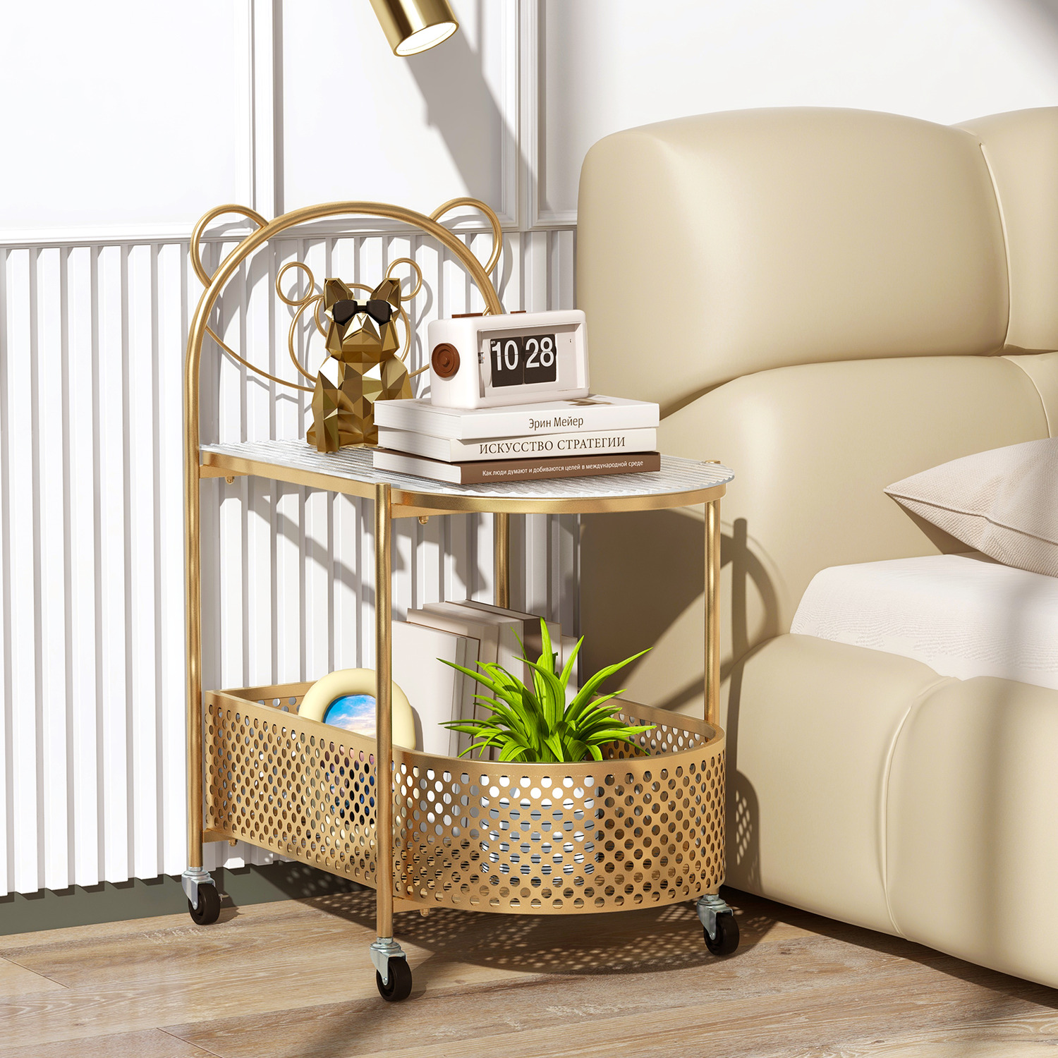 2-tier Modern Glass Coffee Table - Gold