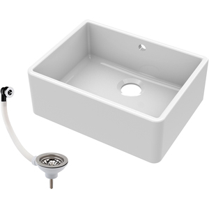 1 Bowl Fireclay Butler Sink Overflow Waste 595x450x220mm