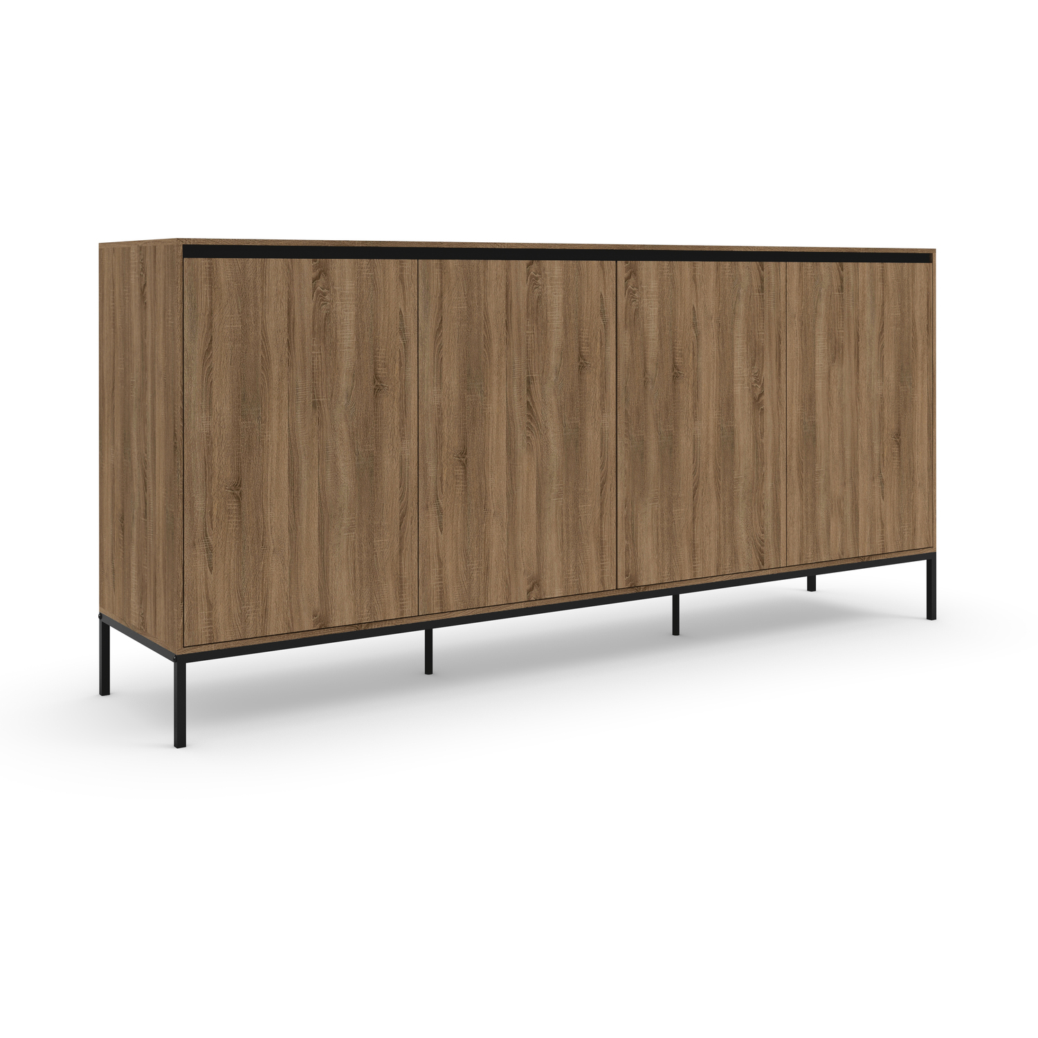 Sideboard With Multi-feature Functions - Oak Black 180cm