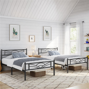 Black / Single Metal Bed Frame with Cloud Design shot 7319011