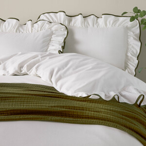Blousey Ruffled Cotton Pillowcase Set