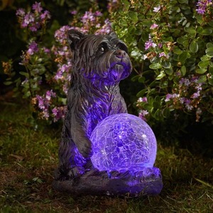 Solar Dog with Crackle Ball Ornament Light