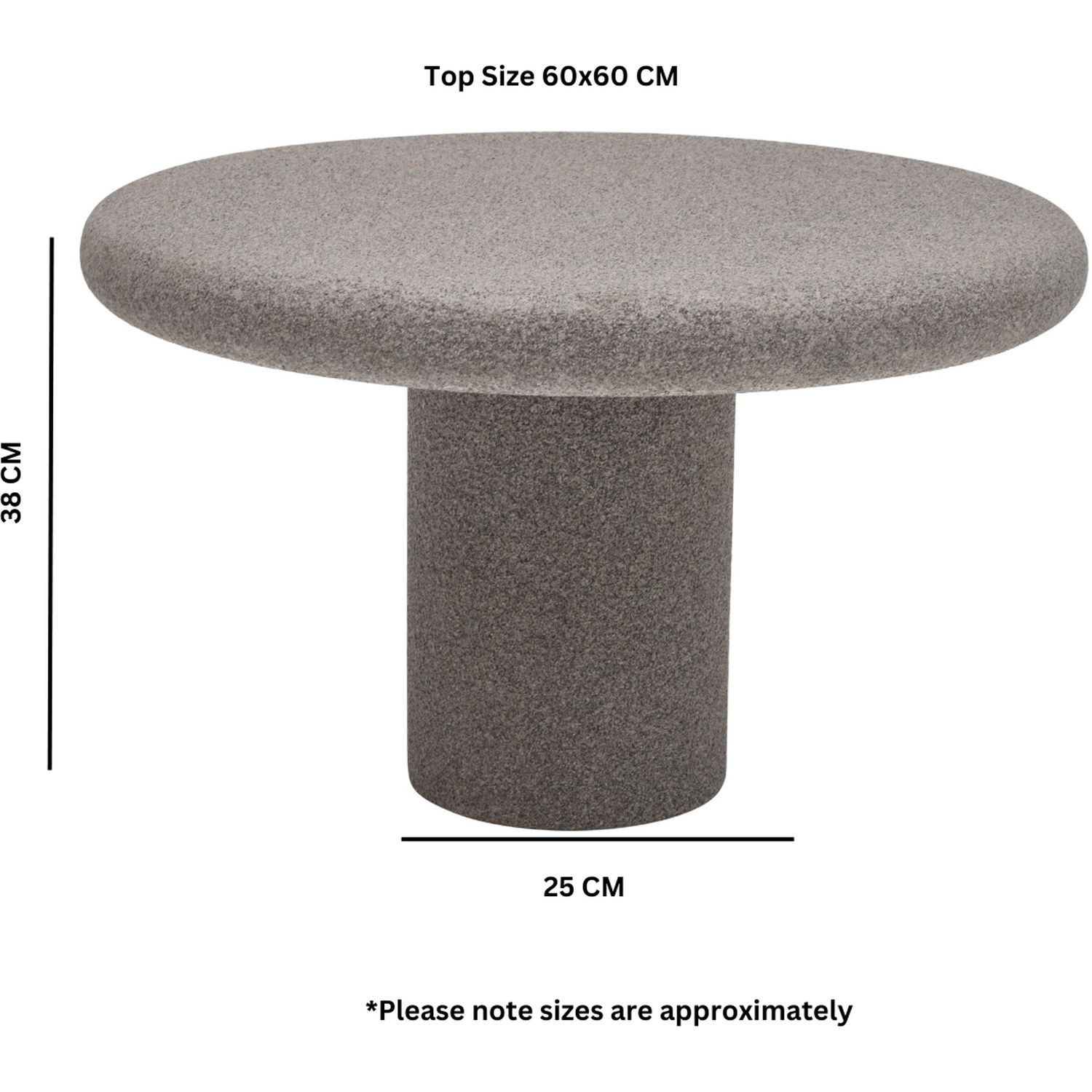 Udaipur Round Low Coffee Table - Grey