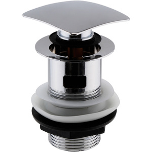 Square Slotted Push Button Basin Waste Chrome
