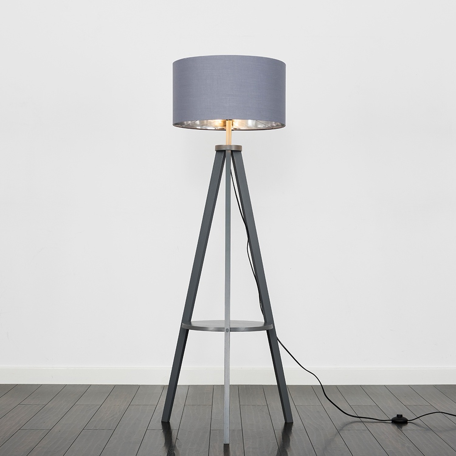 Image of Morrigan Wood Tripod Floor Lamp with&hellip;