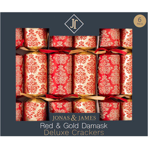 Pack of 6 Damask Deluxe Crackers